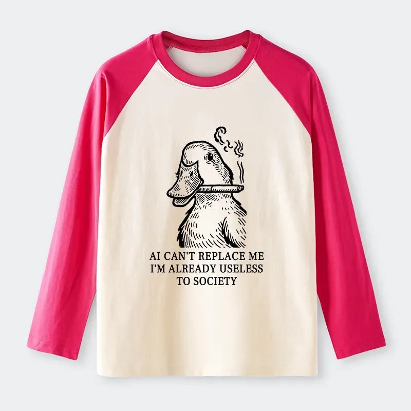Kyoto-Lion Funny Raglan Long Sleeve T-shirt