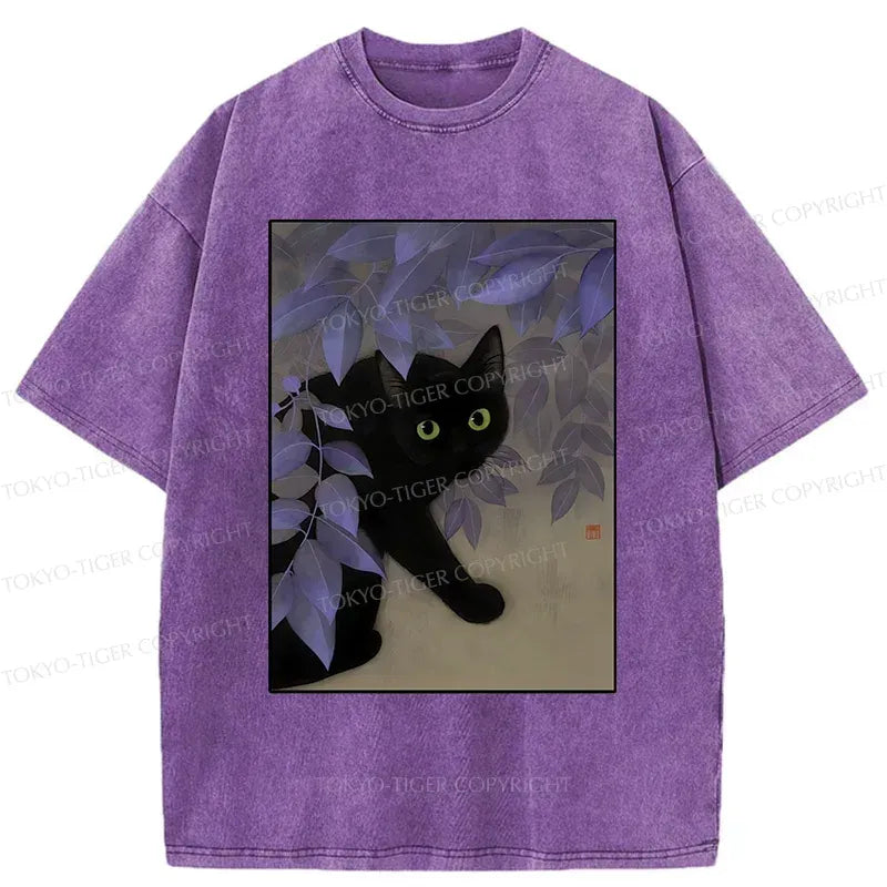 Vintage Sakura Cat T-Shirt for Vacation