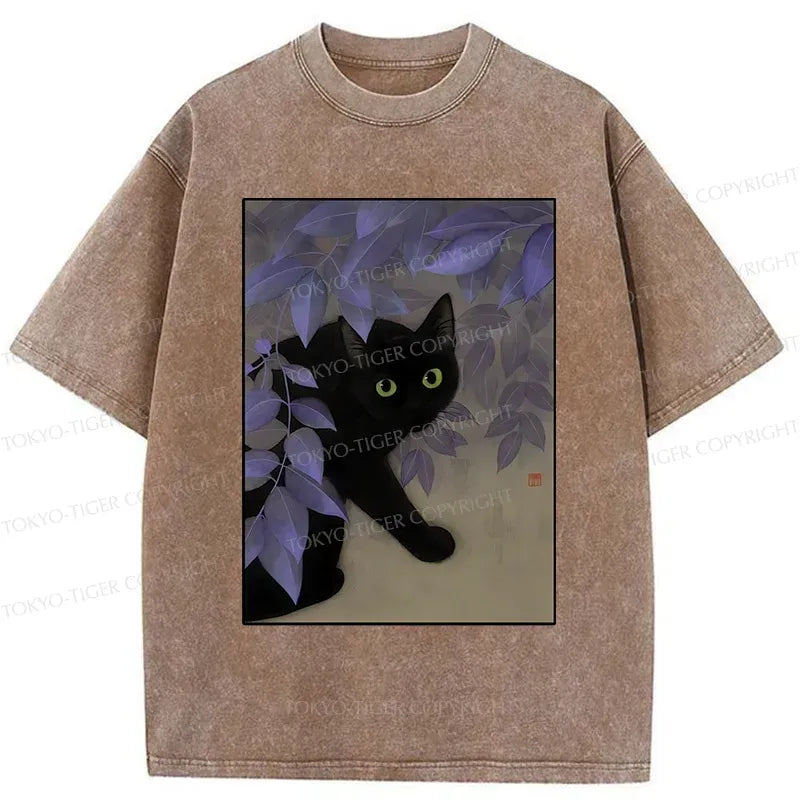 Vintage Sakura Cat T-Shirt for Vacation