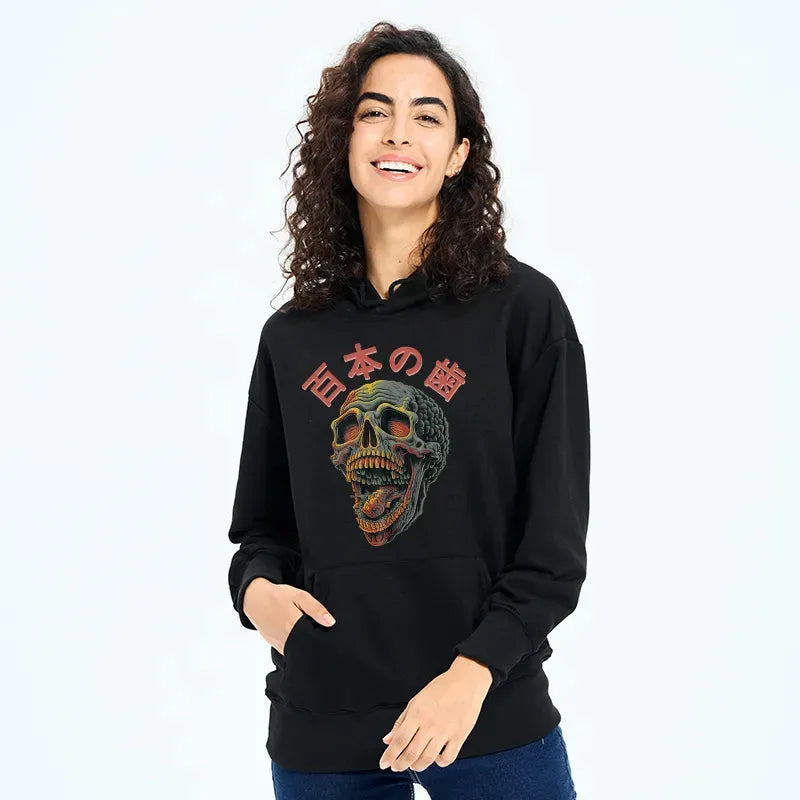 Japanese skull hoodie free shipping