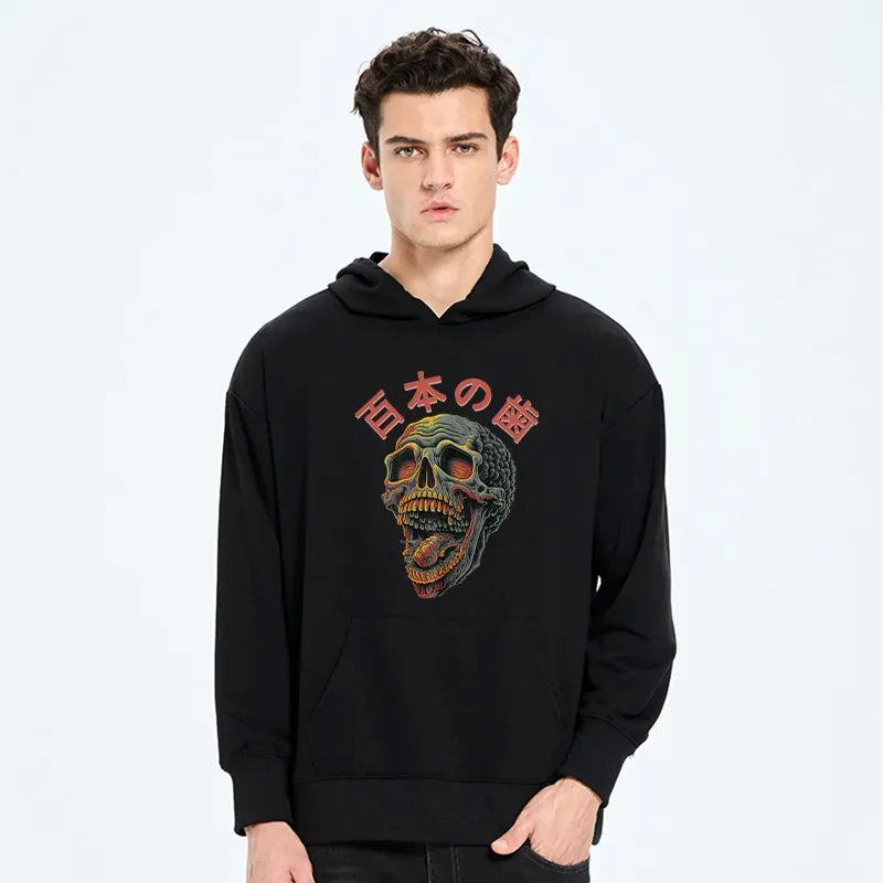 terrifying skull hoodie on sale