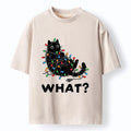 Kyoto-Lion Cute Christmas Black Cat Meme Washed T-Shirt