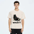 Kyoto-Lion Cute Christmas Black Cat Meme Washed T-Shirt