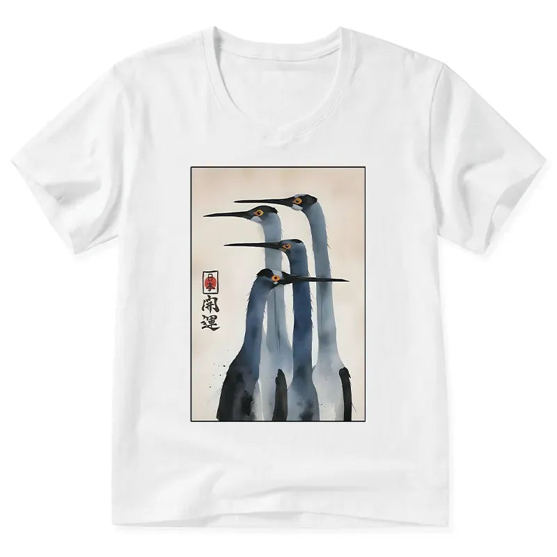 Japanese Culture V-Neck for Daily Wear