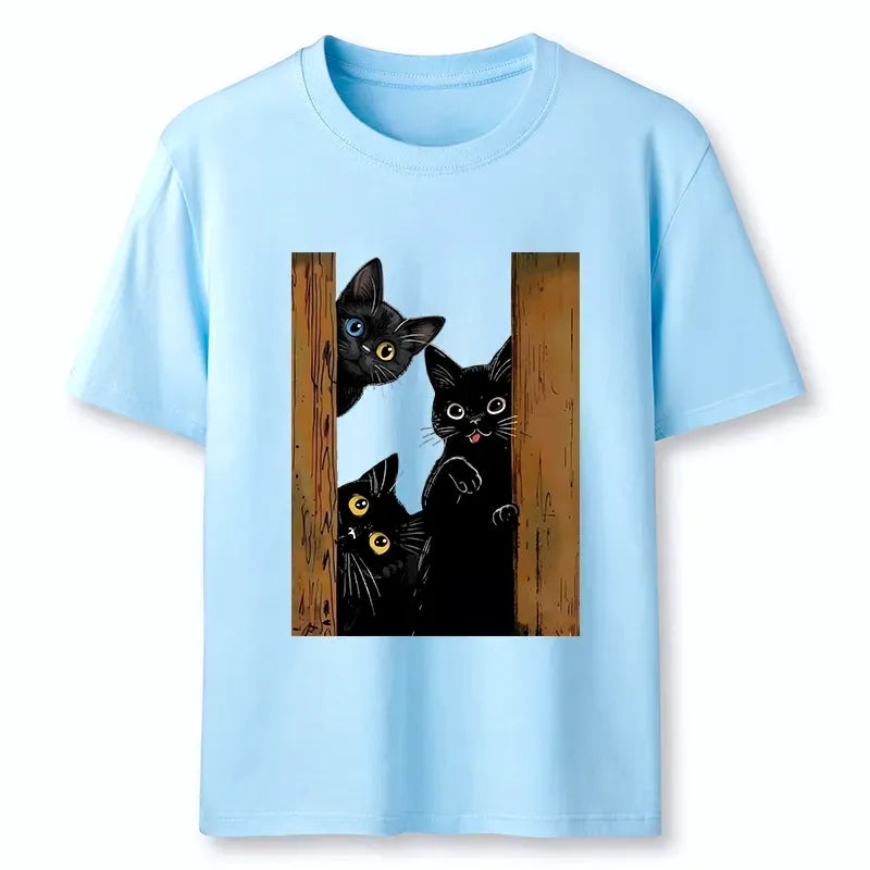 Kyoto-Lion Funny Cats Spying On You Classic T-Shirt