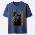Kyoto-Lion Funny Cats Spying On You Classic T-Shirt