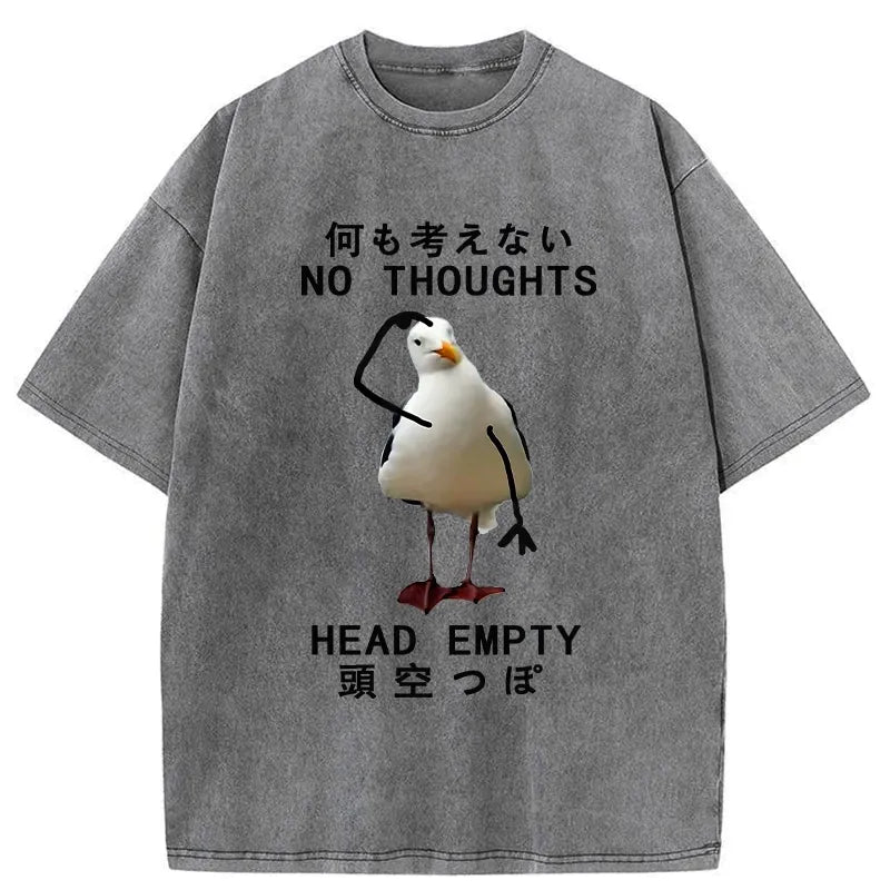 Kyoto-Lion No Thought Head Empty Washed T-Shirt
