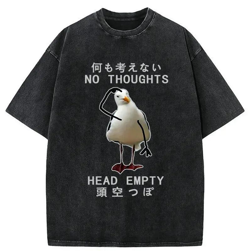 Kyoto-Lion No Thought Head Empty Washed T-Shirt