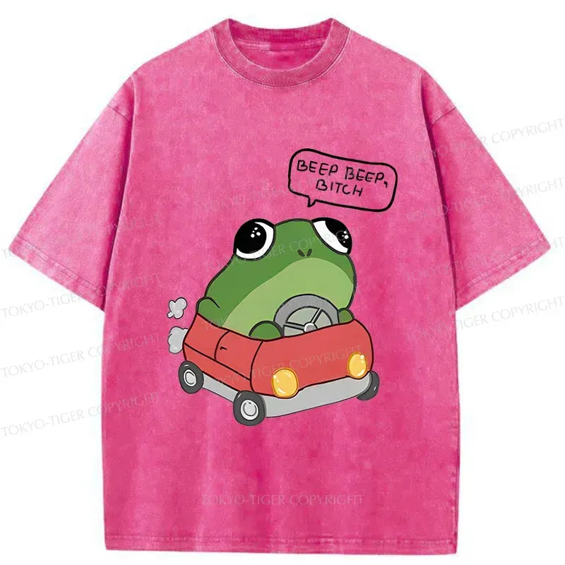 japanese frog driving t-shirt streetwear