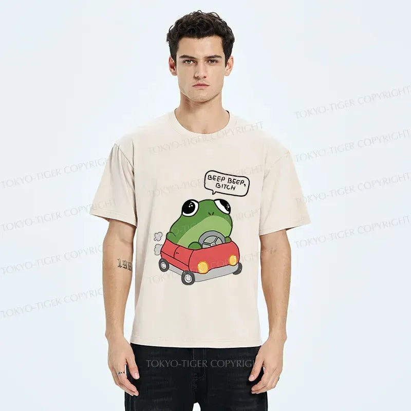 japanese frog driving t-shirt streetwear