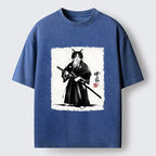 Vintage Japanese Samurai Cat Unisex T-Shirt