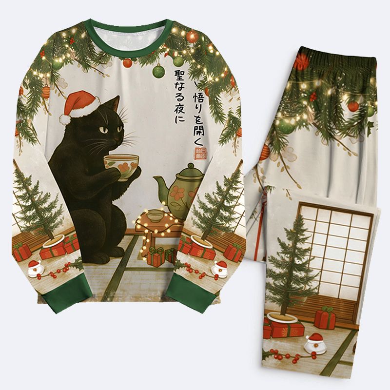 Kyoto Lion Black Cat Family Pajamas