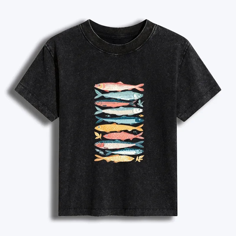 Kyoto-Lion Beautiful Colorful Fish In The Sea Women's Washed T-shirt
