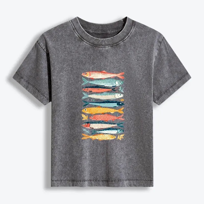 Kyoto-Lion Beautiful Colorful Fish In The Sea Women's Washed T-shirt