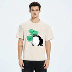 washed lotus leaf tee with free shipping