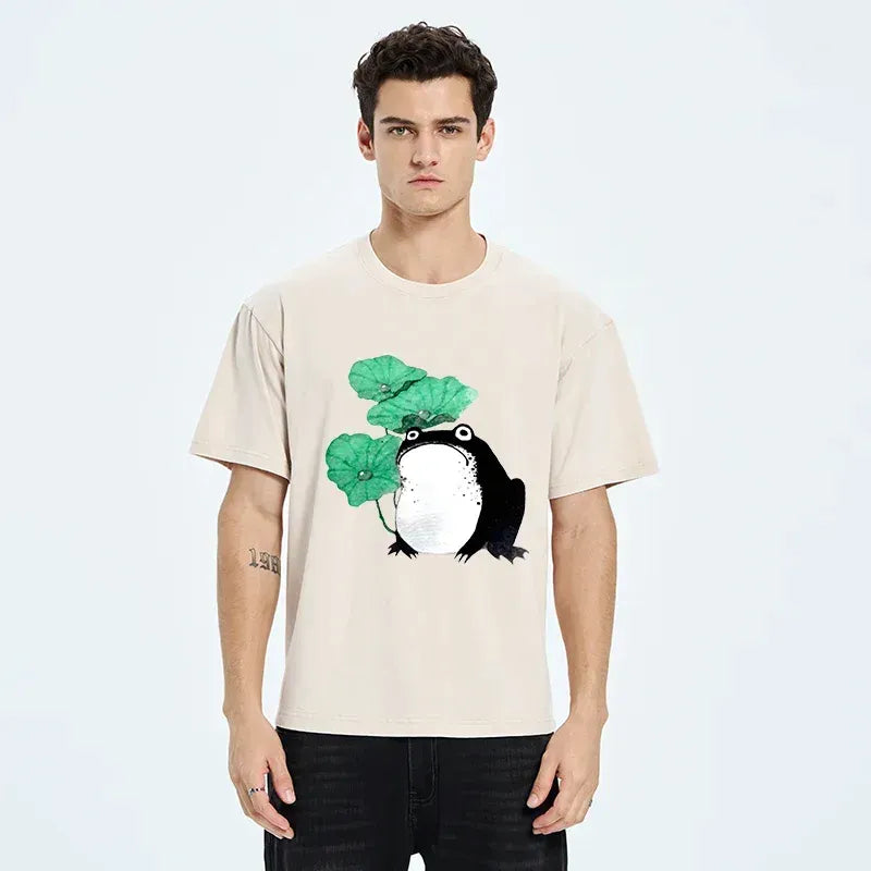 washed lotus leaf tee with free shipping