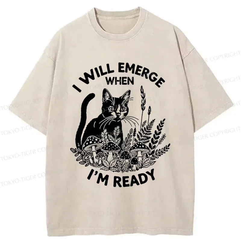 Washed Ukiyo-e Cat Tee for Streetwear