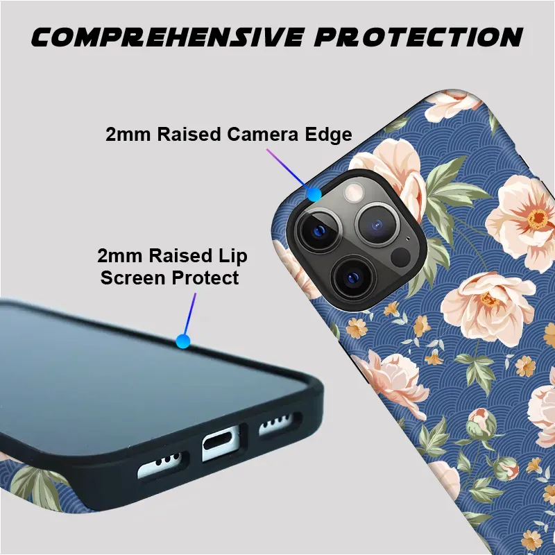 Kyoto-Lion Flowers In The Waves Phone Case
