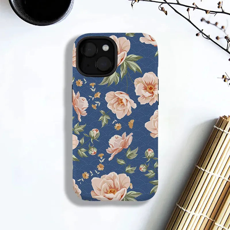 Kyoto-Lion Flowers In The Waves Phone Case