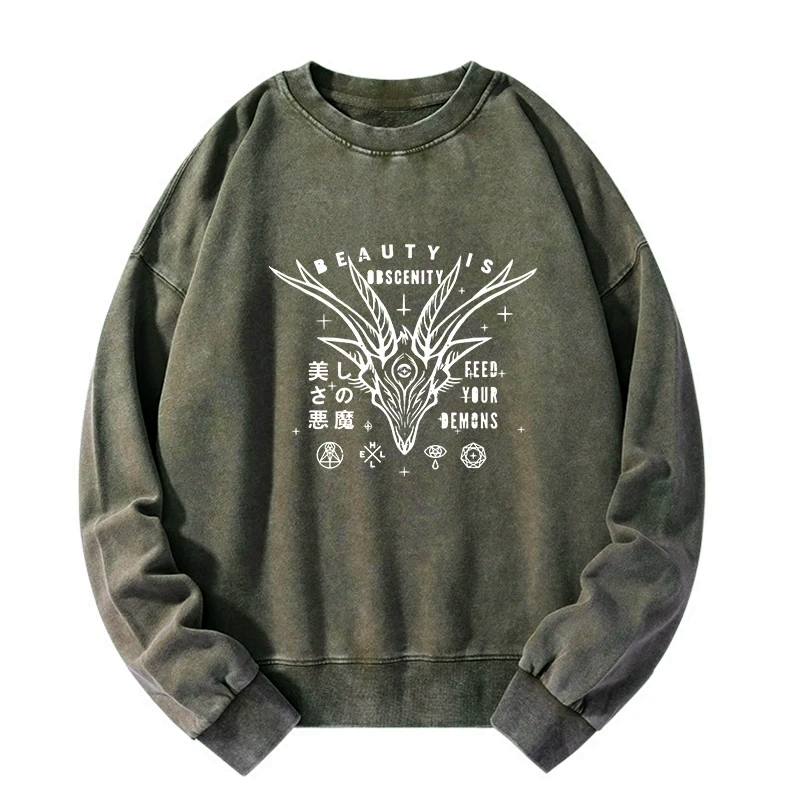Japanese Washed Sweatshirt for Streetwear