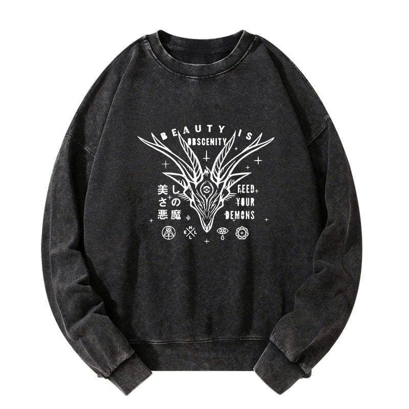 Japanese Washed Sweatshirt for Streetwear