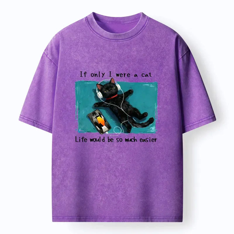 Japanese Vintage Cat T-Shirt for Daily Wear