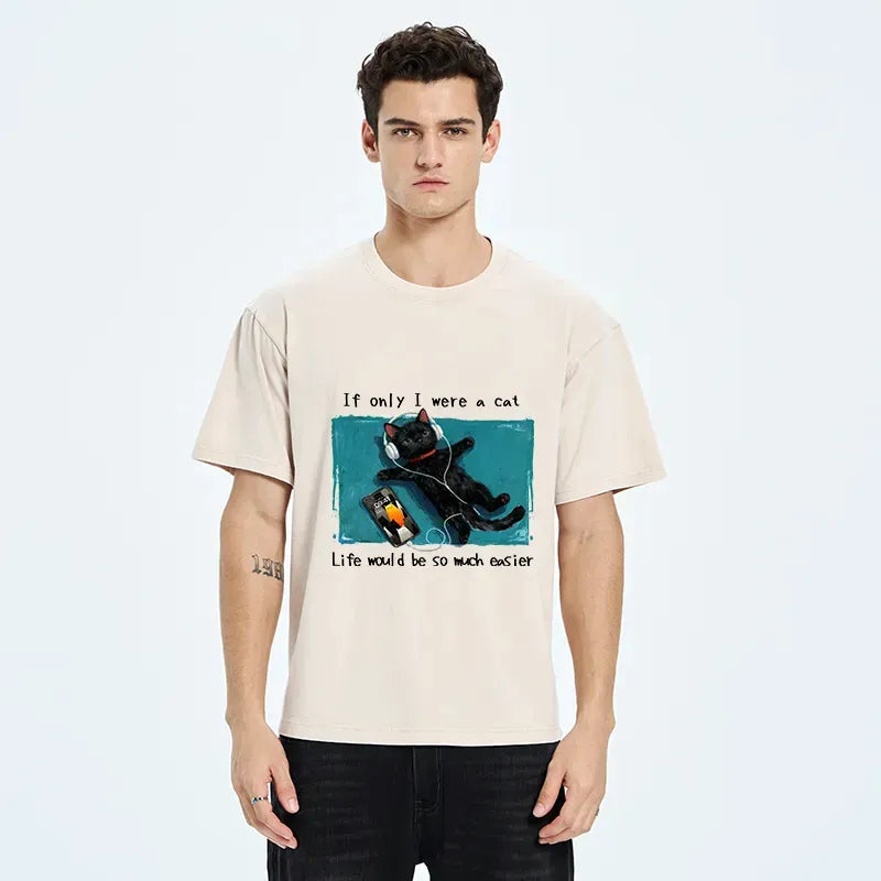 Kyoto-Lion If Only I Were A Cat Washed T-Shirt
