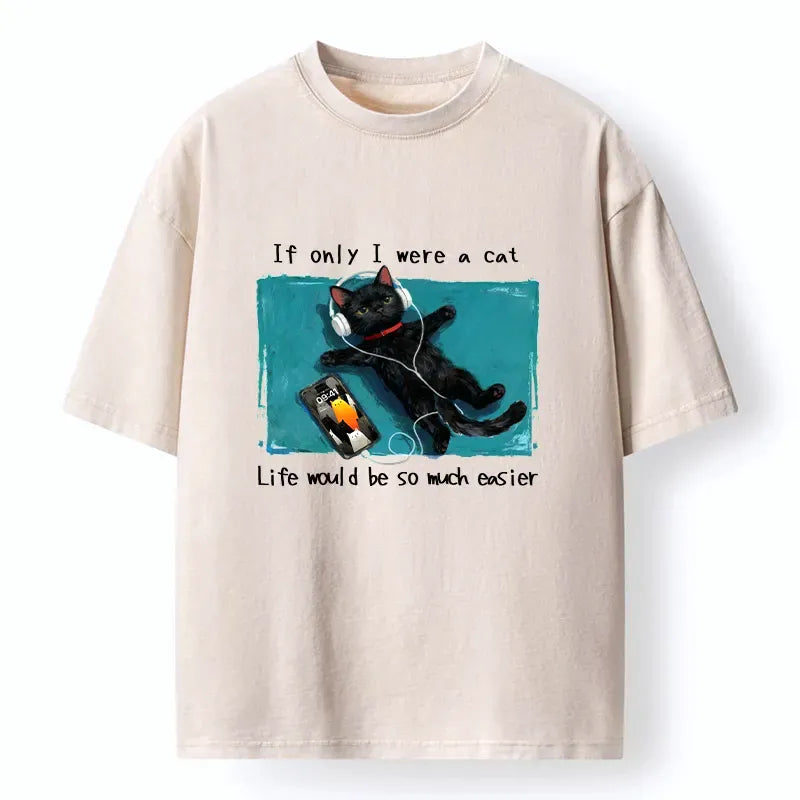 Kyoto-Lion If Only I Were A Cat Washed T-Shirt