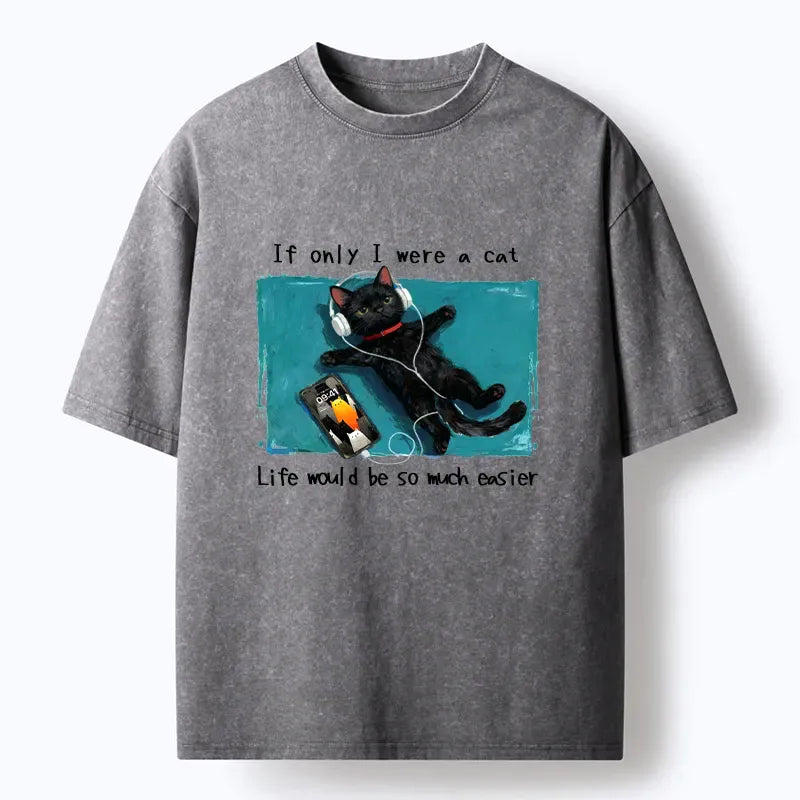 Japanese Vintage Cat T-Shirt for Daily Wear
