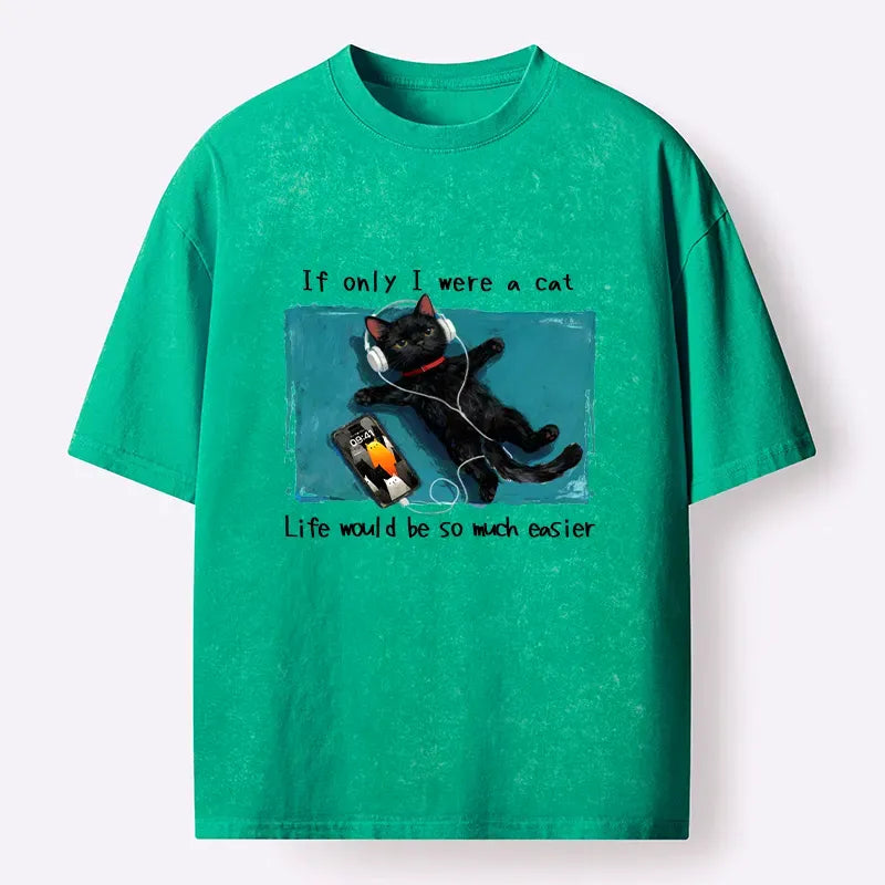 Kyoto-Lion If Only I Were A Cat Washed T-Shirt