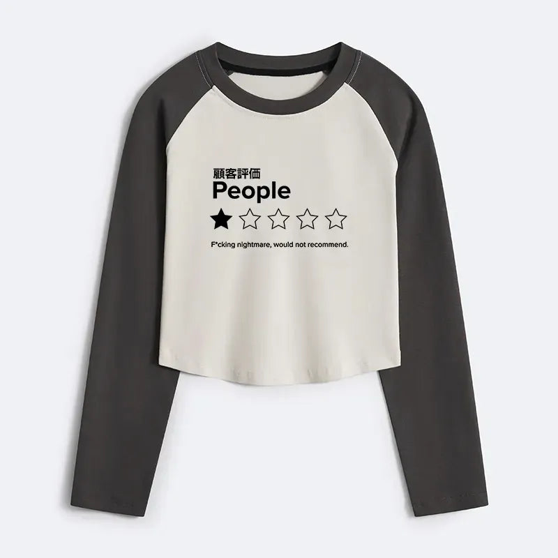 Women's Crop Raglan T-Shirt with Free Shipping