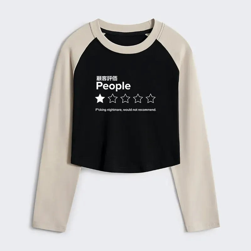 Women's Crop Raglan T-Shirt with Free Shipping
