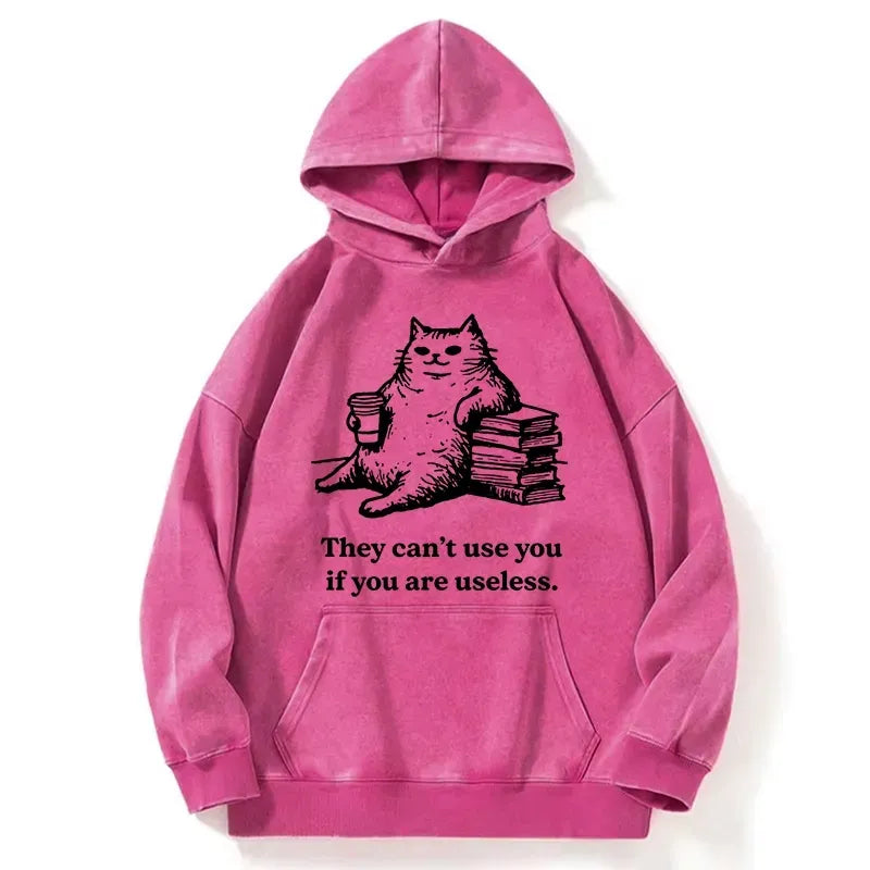 Kyoto-Lion Cat Proving Uselessness Is A Superpower Washed Hoodie