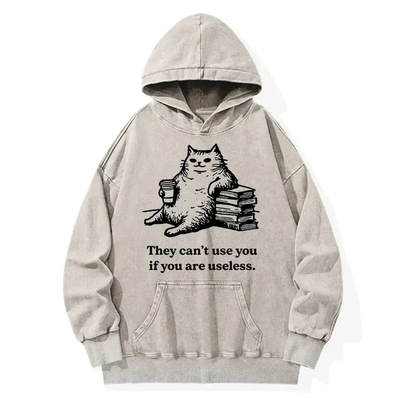Kyoto-Lion Cat Proving Uselessness Is A Superpower Washed Hoodie