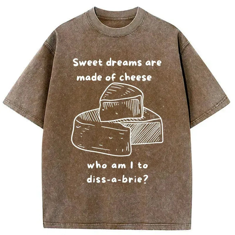Kyoto-Lion Cheese Music Funny Washed T-Shirt