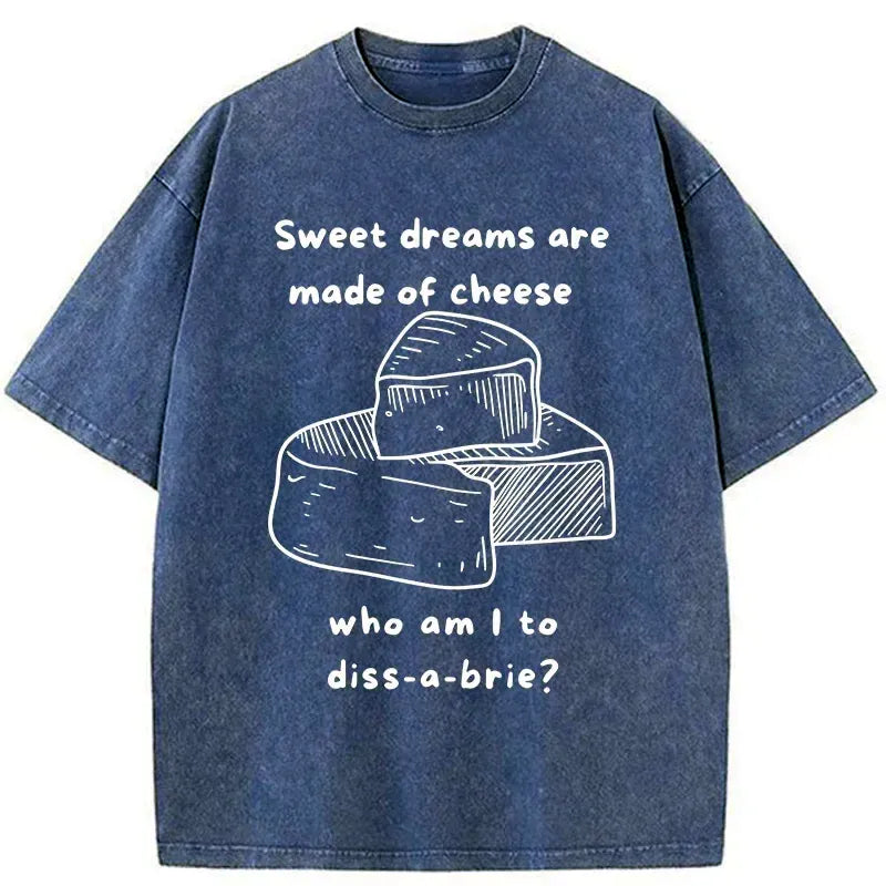 Kyoto-Lion Cheese Music Funny Washed T-Shirt