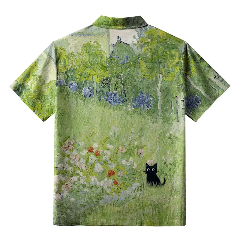 Unisex Kyoto Style Cat Hawaiian Shirt
