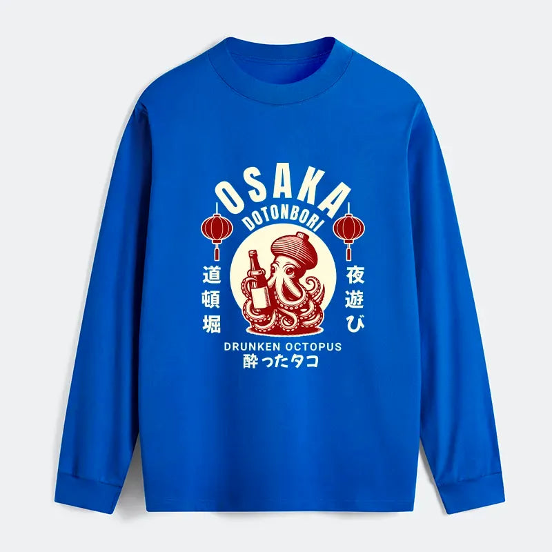 Kyoto-Lion Retro Osaka Octopus Long Sleeve T-Shirt