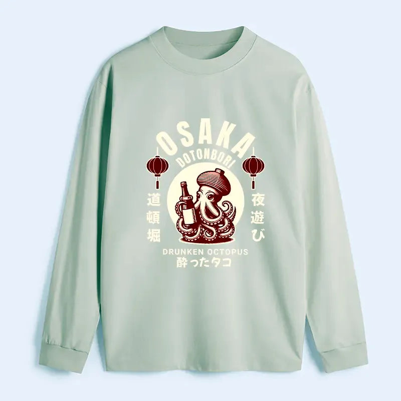 Kyoto-Lion Retro Osaka Octopus Long Sleeve T-Shirt