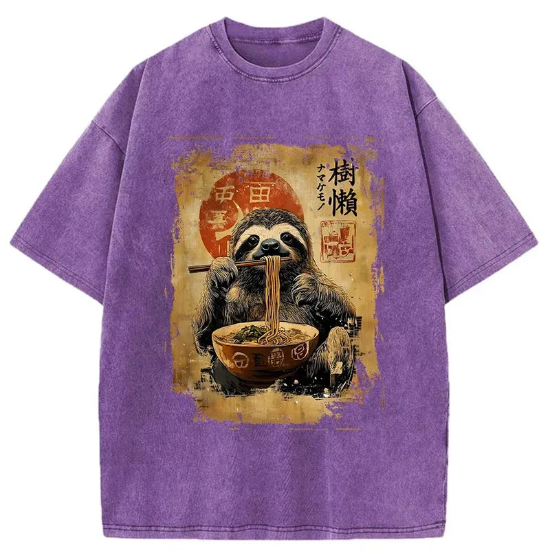 japanese vintage sloth ramen t-shirt