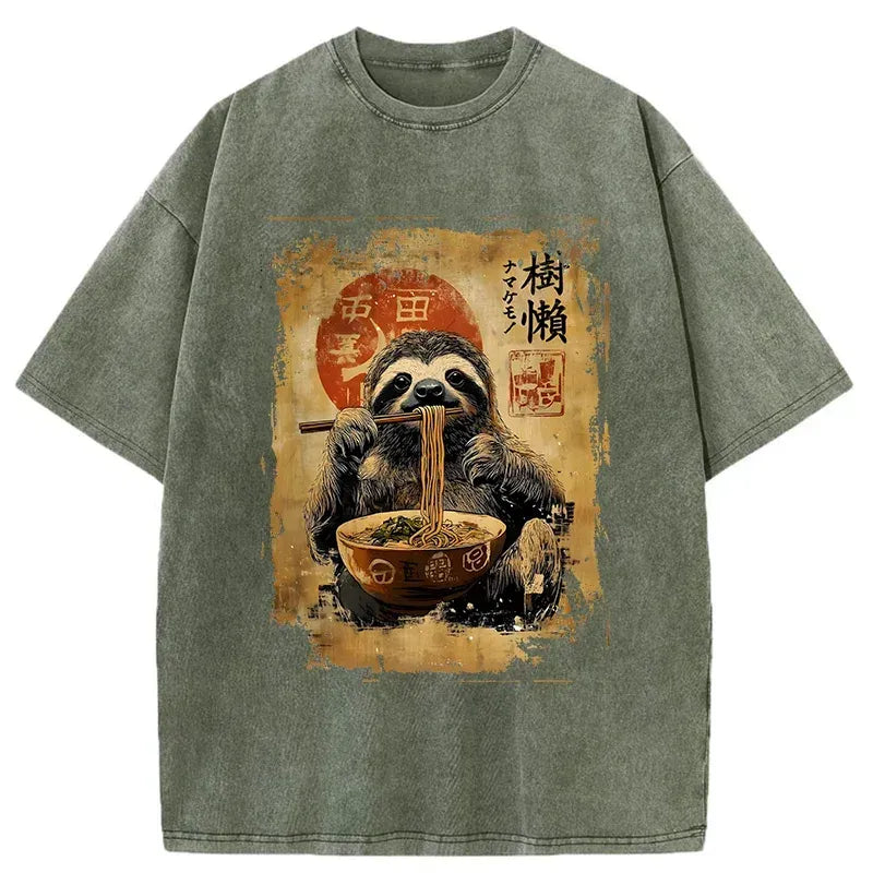 japanese vintage sloth ramen t-shirt