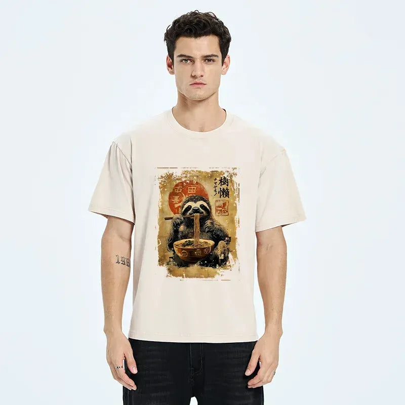 japanese vintage sloth ramen t-shirt