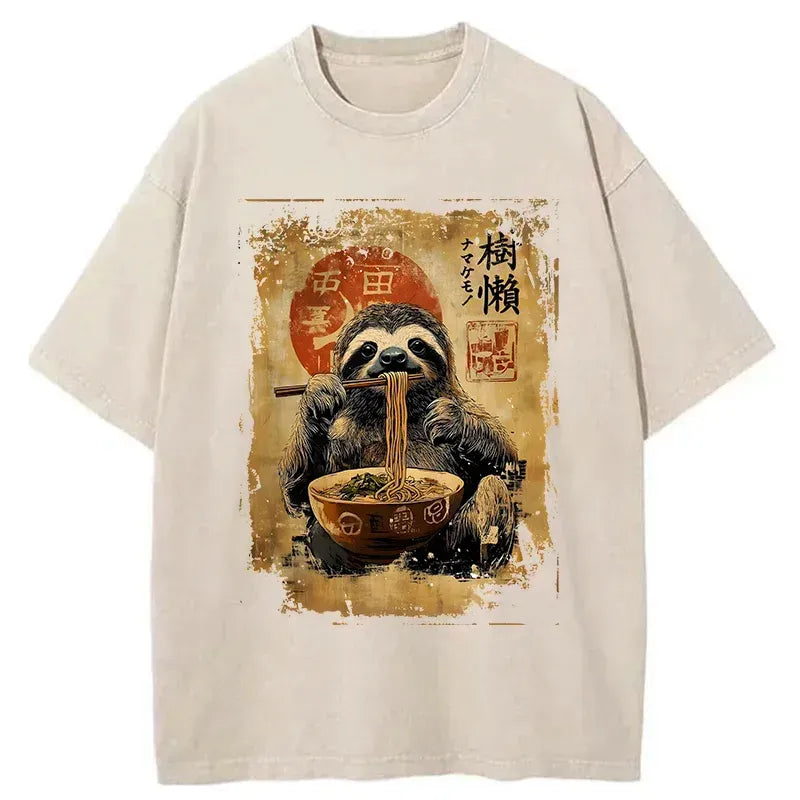 japanese vintage sloth ramen t-shirt
