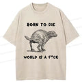 Kyoto-Lion Dog Pooping Funny Washed T-Shirt