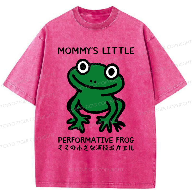 Kyoto-Lion Mommy's Little Performative Frog Washed T-Shirt
