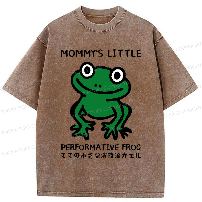 Japanese Washed Frog T-Shirt for Streetwear