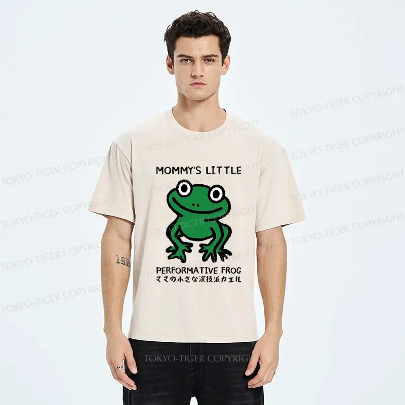 Japanese Washed Frog T-Shirt for Streetwear