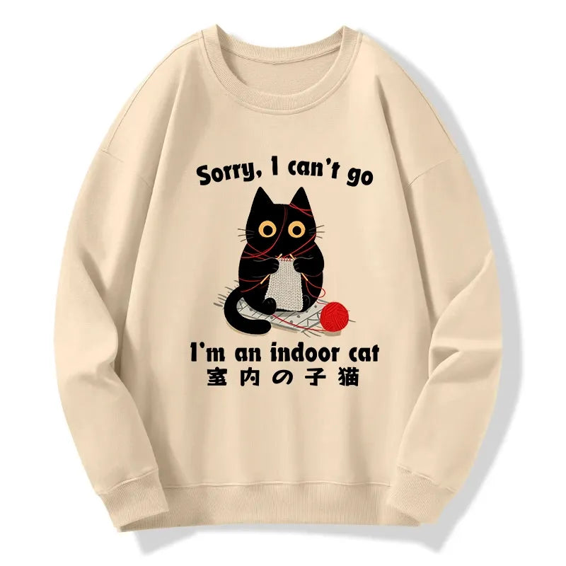 Kyoto-Lion Indoor Cat Meme Classic Sweatshirt