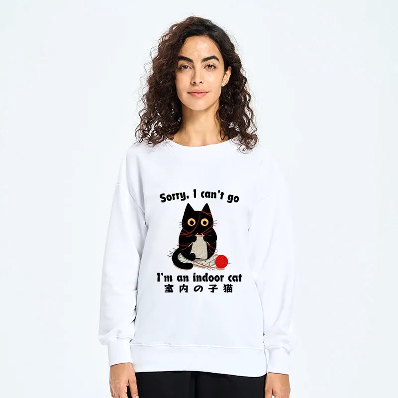 Kyoto-Lion Indoor Cat Meme Classic Sweatshirt