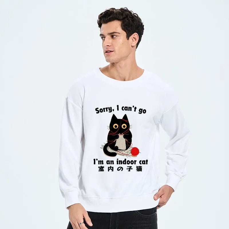 Kyoto-Lion Indoor Cat Meme Classic Sweatshirt